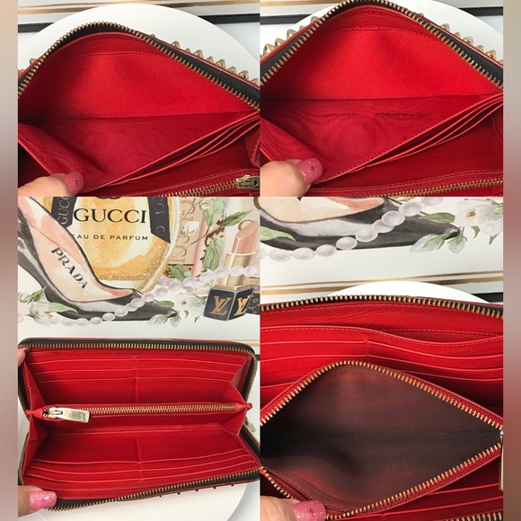 Christian Louboutin Panettone Studded Leopard Zip Around Wallet 🐆❤️ - Picture 7 of 17